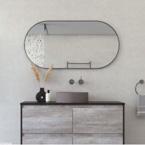 Empire Matte Black Framed Mirror, 600 x 1200mm